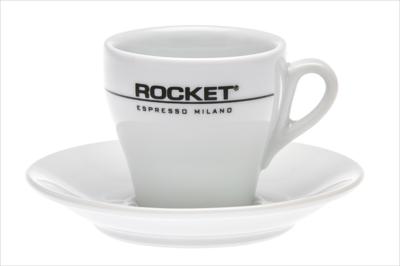 Flat white cup Rocket labeled